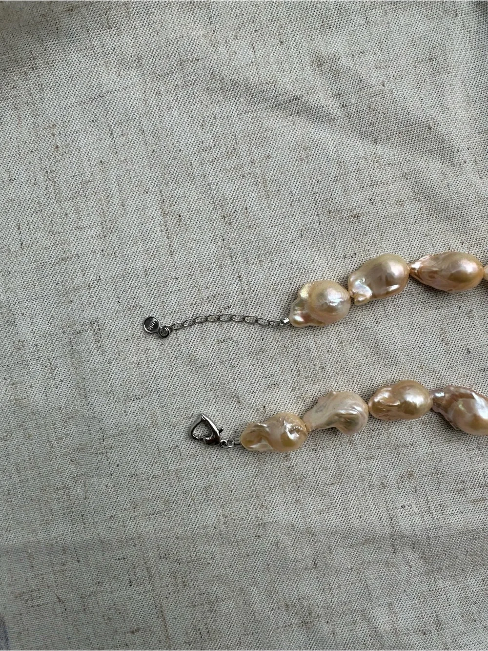 Genuine Natural Pink Freshwater Baroque Pearl Necklace 17-18.5” Gift Box